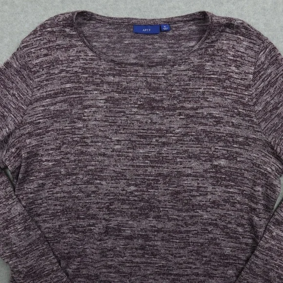 Apt 9 Sweater Womens XL Pullover Lightweight Knit Heather Purple Long Sleeve - Picture 2 of 9